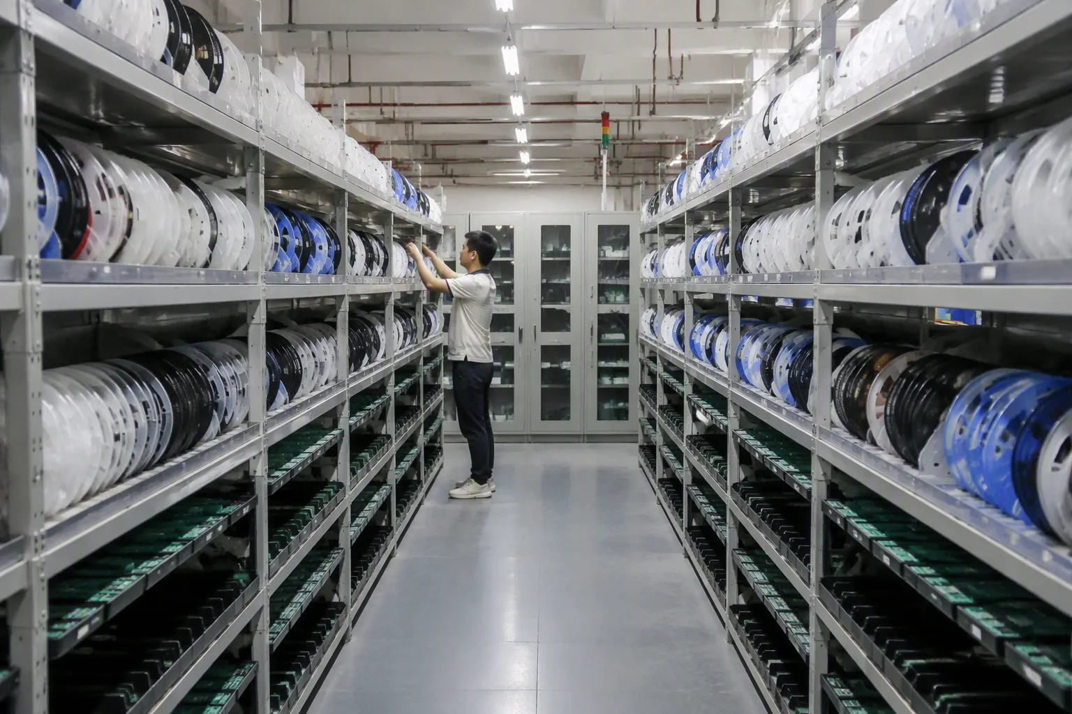 Component storage racks and dry cabinets
